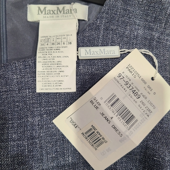 MaxMara NWT Jacket & Dress Blue Sleeveless Shift & Single Suit Silk Blend 4 - Picture 12 of 16